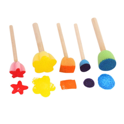 10 Packs Sponge Stamp DIY Graffiti Items For Children(Colorful Mushroom Stick)-garmade.com