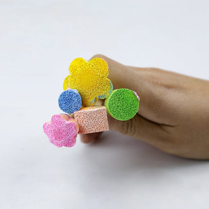 10 Packs Sponge Stamp DIY Graffiti Items For Children(Colorful Mushroom Stick)-garmade.com
