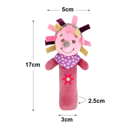 Cartoon Animal Hand Bell Rattle Interactive Toy Child Comfort Hand Grabbing Soft Plush Baby Toy(Hedgehog)-garmade.com