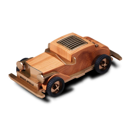 AS60 Retro Car Shape Wooden Subwoofer Mini Wireless Bluetooth Speaker(Light Wood)-garmade.com