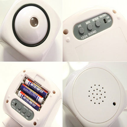 Multi-function LED Projection Alarm Clock Voice Talking Clock, Specification:Black + USB cable-garmade.com
