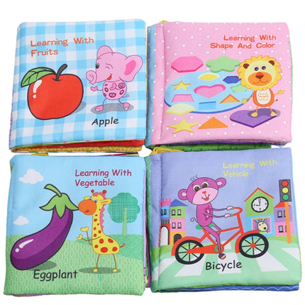 Baby Rattles Toy Soft Animal Cloth Book Newborn Stroller Hanging Toy Early Learning Education Baby Toys(Fruit)-garmade.com