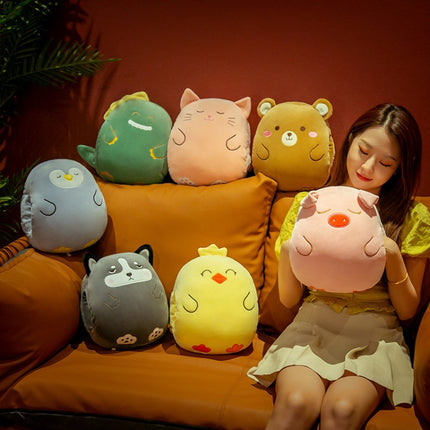 Cartoon Pillow Warm Hand Covering Animal Fruit Doll Girlfriend Gift, Height: 30cm(Yellow Duck)-garmade.com