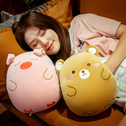 Cartoon Pillow Warm Hand Covering Animal Fruit Doll Girlfriend Gift, Height: 30cm(Pink Pig)-garmade.com