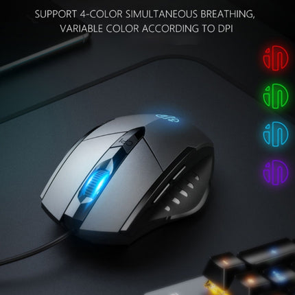 Inphic PW1 Game Mute Macro Definition Illuminated Wired Mouse, Cable Length: 1.5m(Black Business Version)-garmade.com