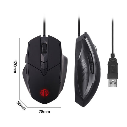 Inphic PW1 Game Mute Macro Definition Illuminated Wired Mouse, Cable Length: 1.5m(Black Business Version)-garmade.com