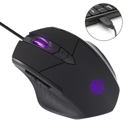 Inphic PW1 Game Mute Macro Definition Illuminated Wired Mouse, Cable Length: 1.5m(Black Game Version)-garmade.com