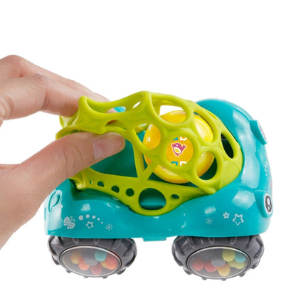 Soft Plastic Toy Car Inertial Slide With Colorful Ball Anti-fall Children Toy Car Baby Car Doll(Green)-garmade.com