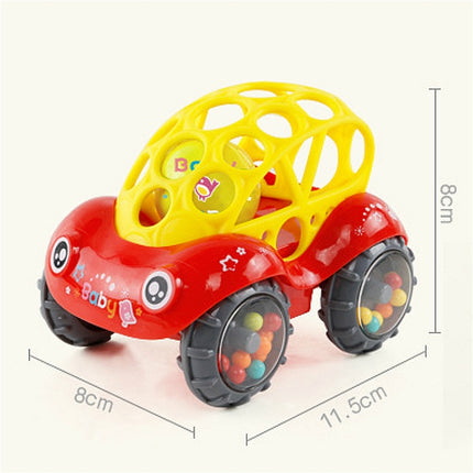Soft Plastic Toy Car Inertial Slide With Colorful Ball Anti-fall Children Toy Car Baby Car Doll(Green)-garmade.com