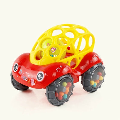 Soft Plastic Toy Car Inertial Slide With Colorful Ball Anti-fall Children Toy Car Baby Car Doll(Red)-garmade.com