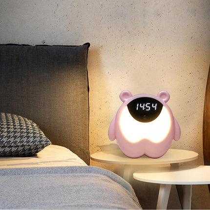 Creative Time Light Childrens Bedroom Smart Timer Bedside Alarm Clock, Style:Monochrome 3W(Pink)-garmade.com