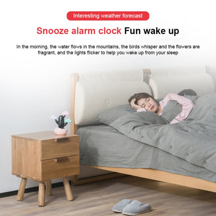 Cloud Weather Time Light Multifunctional Smart Induction Child Wake Up Alarm Clock(Pink)-garmade.com