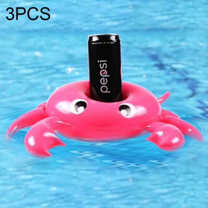 3 PCS Crab Shape Inflatable Floating Drink Coaster, Middle Ring Diameter: 7.5cm-garmade.com
