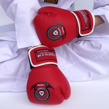 LISHEN Thickened Boxing Gloves Muay Thai Fighting Training Fitness Gloves(Black)-garmade.com