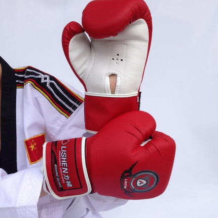 LISHEN Thickened Boxing Gloves Muay Thai Fighting Training Fitness Gloves(Black)-garmade.com