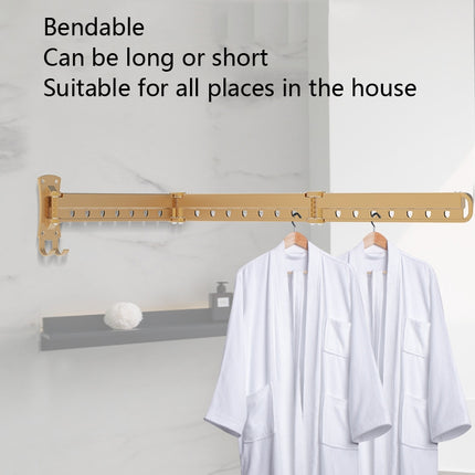 Clothes Rack Folding Telescopic Balcony Drying Rack Indoor Household Wall-Mounted Clothes Rail, Colour: Silver Long (3 Sections)-garmade.com