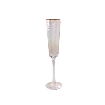 Hammered Phnom Penh Crystal Glass Goblet Wine Glass Glass Wine Glass, Standard sizes: Champagne Glass (Colorful)-garmade.com