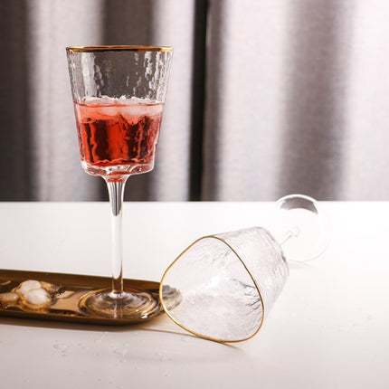 Hammered Phnom Penh Crystal Glass Goblet Wine Glass Glass Wine Glass, Standard sizes: Champagne Glass (Colorful)-garmade.com