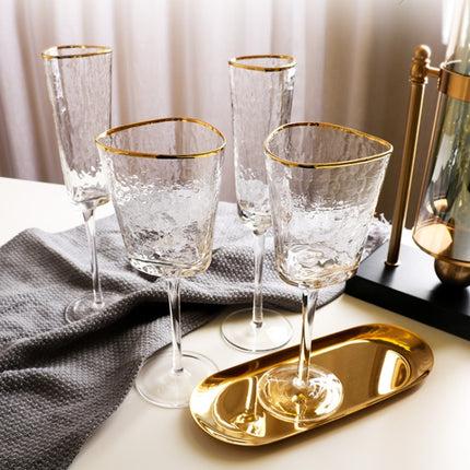 Hammered Phnom Penh Crystal Glass Goblet Wine Glass Glass Wine Glass, Standard sizes: Champagne Glass (Colorful)-garmade.com