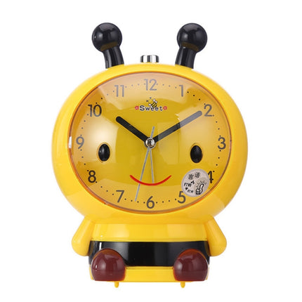 3 PCS Creative Home Day Cartoon Flower Bee Talking Student Alarm Clock(Yellow)-garmade.com