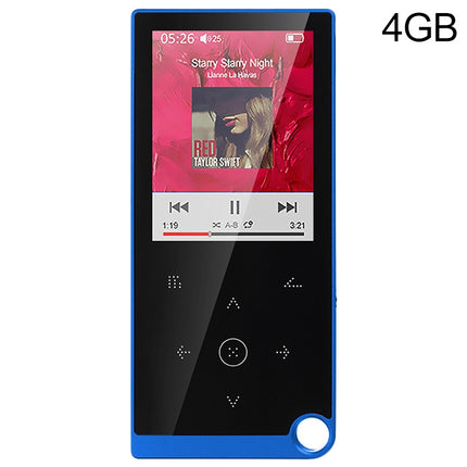 E05 2.4 inch Touch-Button MP4 / MP3 Lossless Music Player, Support E-Book / Alarm Clock / Timer Shutdown, Memory Capacity: 4GB without Bluetooth(Blue)-garmade.com