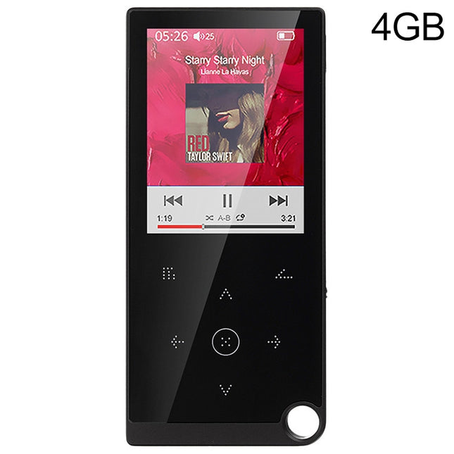 E05 2.4 inch Touch-Button MP4 / MP3 Lossless Music Player, Support E-Book / Alarm Clock / Timer Shutdown, Memory Capacity: 4GB without Bluetooth(Black)-garmade.com
