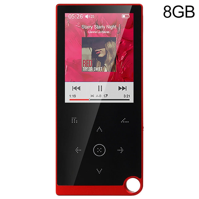 E05 2.4 inch Touch-Button MP4 / MP3 Lossless Music Player, Support E-Book / Alarm Clock / Timer Shutdown, Memory Capacity: 8GB without Bluetooth(Red)-garmade.com