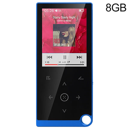 E05 2.4 inch Touch-Button MP4 / MP3 Lossless Music Player, Support E-Book / Alarm Clock / Timer Shutdown, Memory Capacity: 8GB without Bluetooth(Blue)-garmade.com