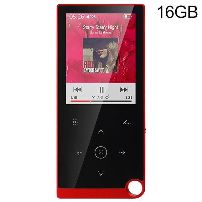 E05 2.4 inch Touch-Button MP4 / MP3 Lossless Music Player, Support E-Book / Alarm Clock / Timer Shutdown, Memory Capacity: 16GB without Bluetooth(Red)-garmade.com