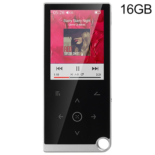 E05 2.4 inch Touch-Button MP4 / MP3 Lossless Music Player, Support E-Book / Alarm Clock / Timer Shutdown, Memory Capacity: 16GB without Bluetooth(Silver Grey)-garmade.com