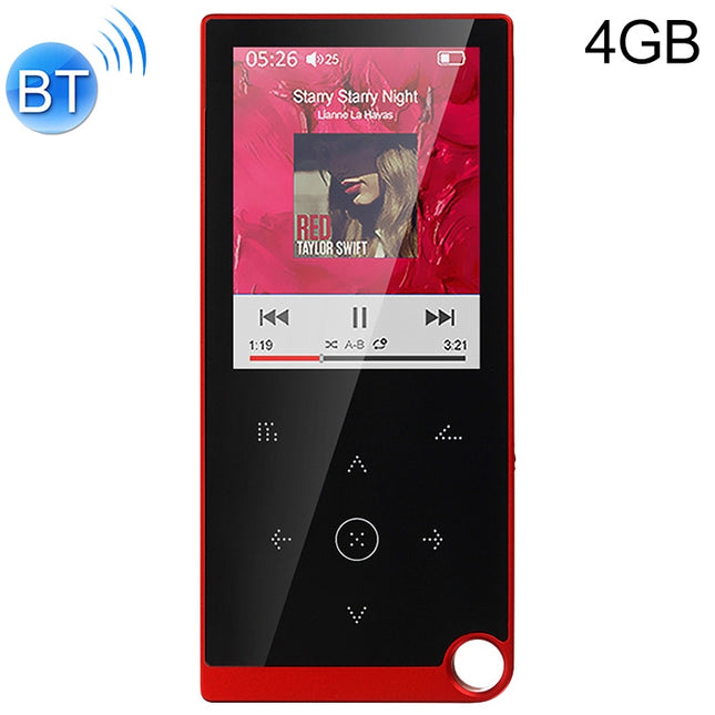 E05 2.4 inch Touch-Button MP4 / MP3 Lossless Music Player, Support E-Book / Alarm Clock / Timer Shutdown, Memory Capacity: 4GB Bluetooth Version(Red)-garmade.com