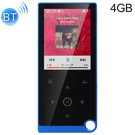 E05 2.4 inch Touch-Button MP4 / MP3 Lossless Music Player, Support E-Book / Alarm Clock / Timer Shutdown, Memory Capacity: 4GB Bluetooth Version(Blue)-garmade.com