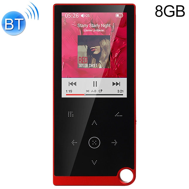 E05 2.4 inch Touch-Button MP4 / MP3 Lossless Music Player, Support E-Book / Alarm Clock / Timer Shutdown, Memory Capacity: 8GB Bluetooth Version(Red)-garmade.com