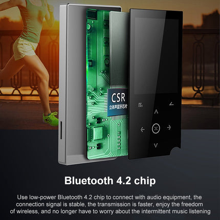 E05 2.4 inch Touch-Button MP4 / MP3 Lossless Music Player, Support E-Book / Alarm Clock / Timer Shutdown, Memory Capacity: 8GB Bluetooth Version(Blue)-garmade.com