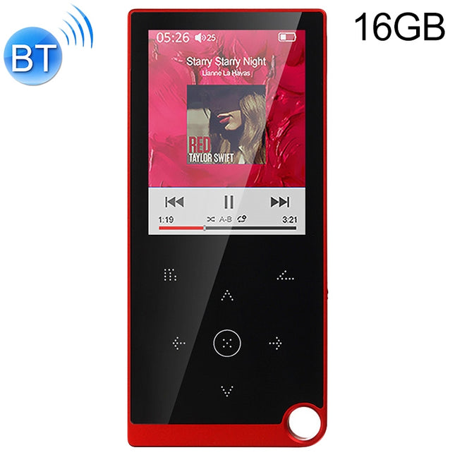E05 2.4 inch Touch-Button MP4 / MP3 Lossless Music Player, Support E-Book / Alarm Clock / Timer Shutdown, Memory Capacity: 16GB Bluetooth Version(Red)-garmade.com