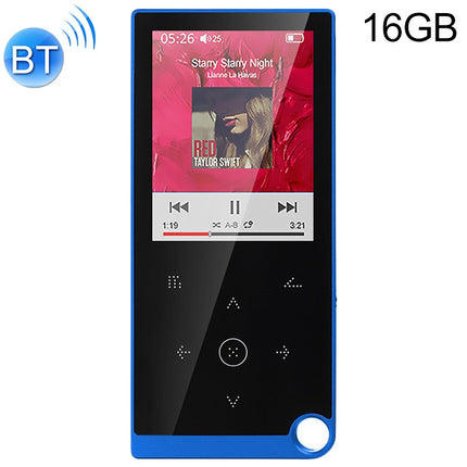 E05 2.4 inch Touch-Button MP4 / MP3 Lossless Music Player, Support E-Book / Alarm Clock / Timer Shutdown, Memory Capacity: 16GB Bluetooth Version(Blue)-garmade.com