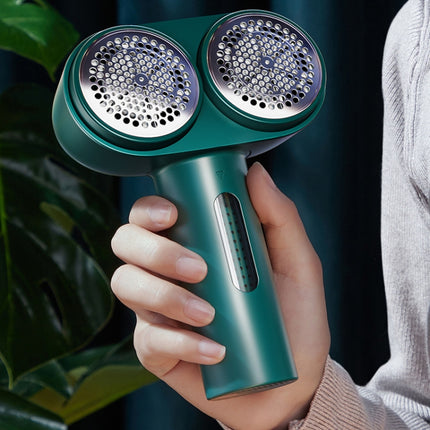 RANVOO Rechargeable Clothing Ball Remover Electric Double Head Hair Ball Trimmer(Green)-garmade.com