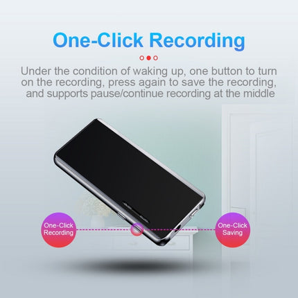 M13 High-Definition Noise Reduction Recorder Music MP4 Player, Support Recording / E-Book / TF Card With Bluetooth (Black), Capacity: 4GB-garmade.com
