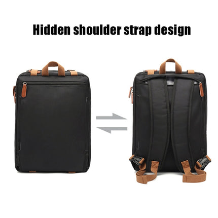 10001 Business Computer Backpack Multifunctional Simple Waterproof Nylon Travel Backpack, Size: 15.6 inch(Black)-garmade.com