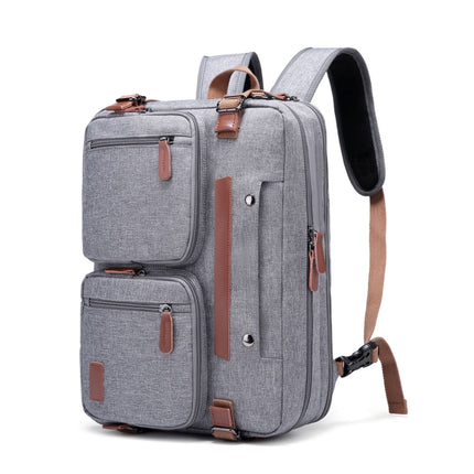 10001 Business Computer Backpack Multifunctional Simple Waterproof Nylon Travel Backpack, Size: 17.3 inch(Gray)-garmade.com