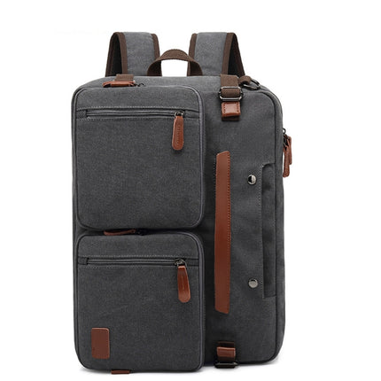 10001 Business Computer Backpack Multifunctional Simple Waterproof Nylon Travel Backpack, Size: 17.3 inch(Canvas Gray)-garmade.com
