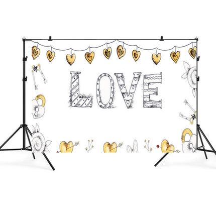2.1m x 1.5m Valentines Day Photo Party Layout Props Photography Background Cloth(016)-garmade.com