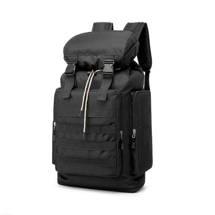 QY868 Outdoor Mountaineering Bag Large Capacity Travel Camping Backpack(Black)-garmade.com