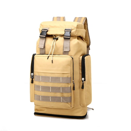 QY868 Outdoor Mountaineering Bag Large Capacity Travel Camping Backpack(Khaki)-garmade.com