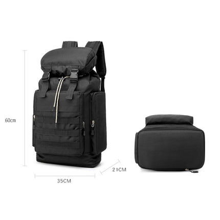 QY868 Outdoor Mountaineering Bag Large Capacity Travel Camping Backpack(Black)-garmade.com