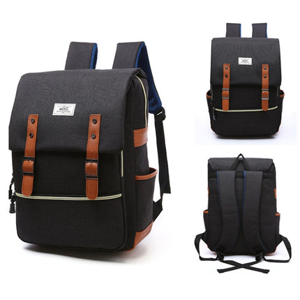 203 Outdoor Travel Shoulders Bag Computer Backpack with External USB Charging Port(Black)-garmade.com
