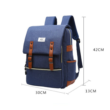 203 Outdoor Travel Shoulders Bag Computer Backpack with External USB Charging Port(Blue)-garmade.com