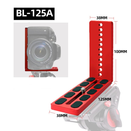 125A Red Vertical Shoot Quick Release L Plate Bracket Base Holder-garmade.com