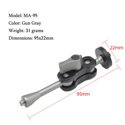 MA-95 Gun Gray YJ Magic Arm Bracket Mount 1/4 inch Ball Head Magic Arm-garmade.com