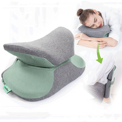 BEWALKER Multifunctional Student Portable Nap Pillow Waist Support Foldable Memory Foam Nap Pillow Office Sleeping Pillow, Size: 38x20x15cm(Pink)-garmade.com